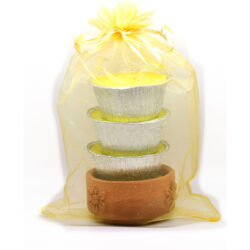 Citronella Candle Set (1 Clay Pot + 3 Refills)